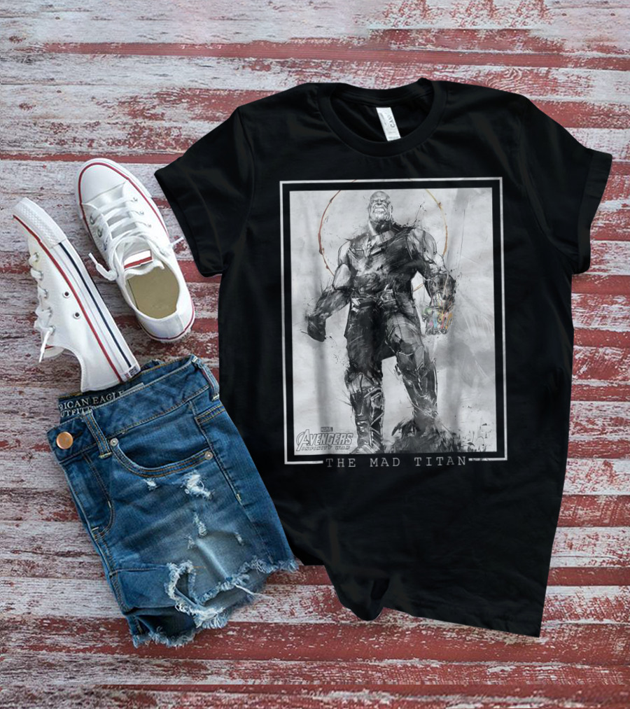 Marvel Avengers Infinity War Thanos The Mad Titan Sketch T-Shirt