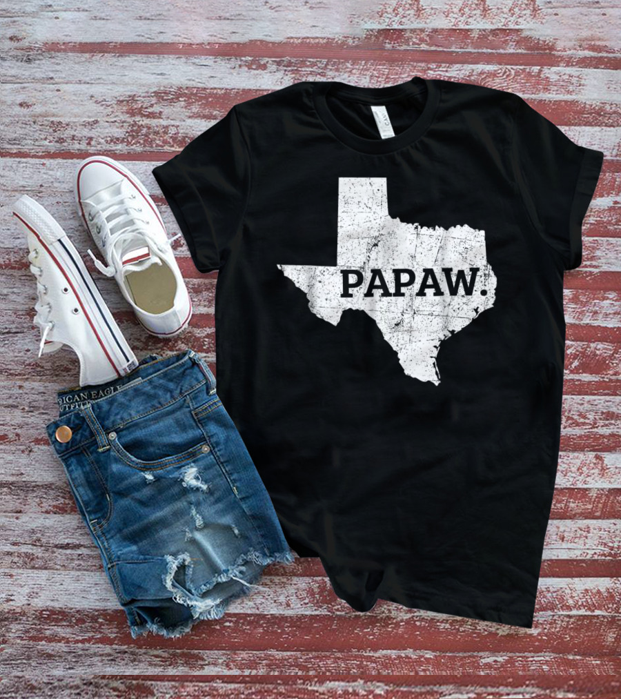 Papaw Texas Grandpa Map Outline T-Shirt