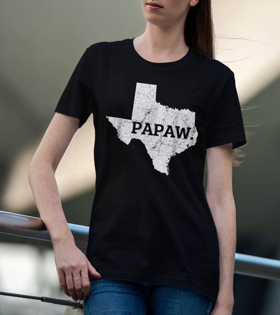 Papaw Texas Grandpa Map Outline T-Shirt