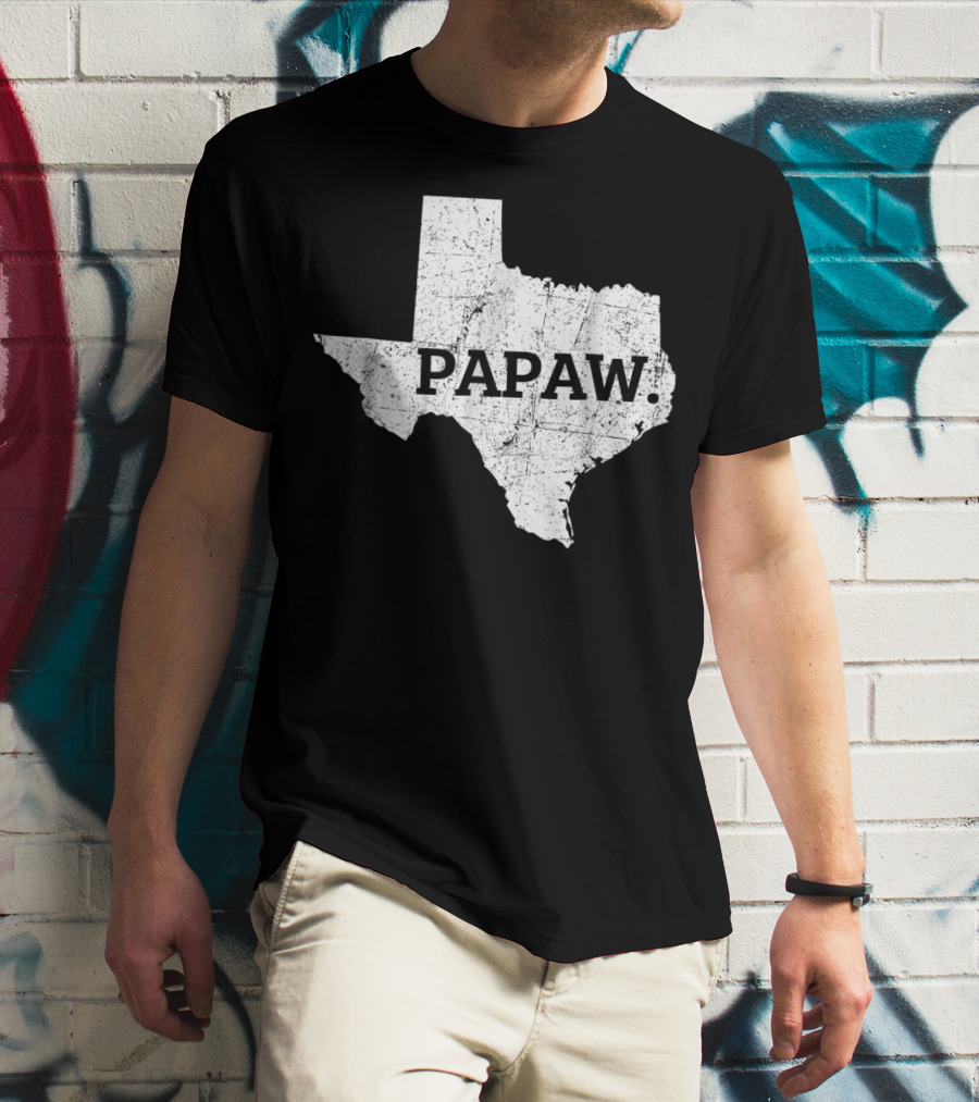 Papaw Texas Grandpa Map Outline T-Shirt