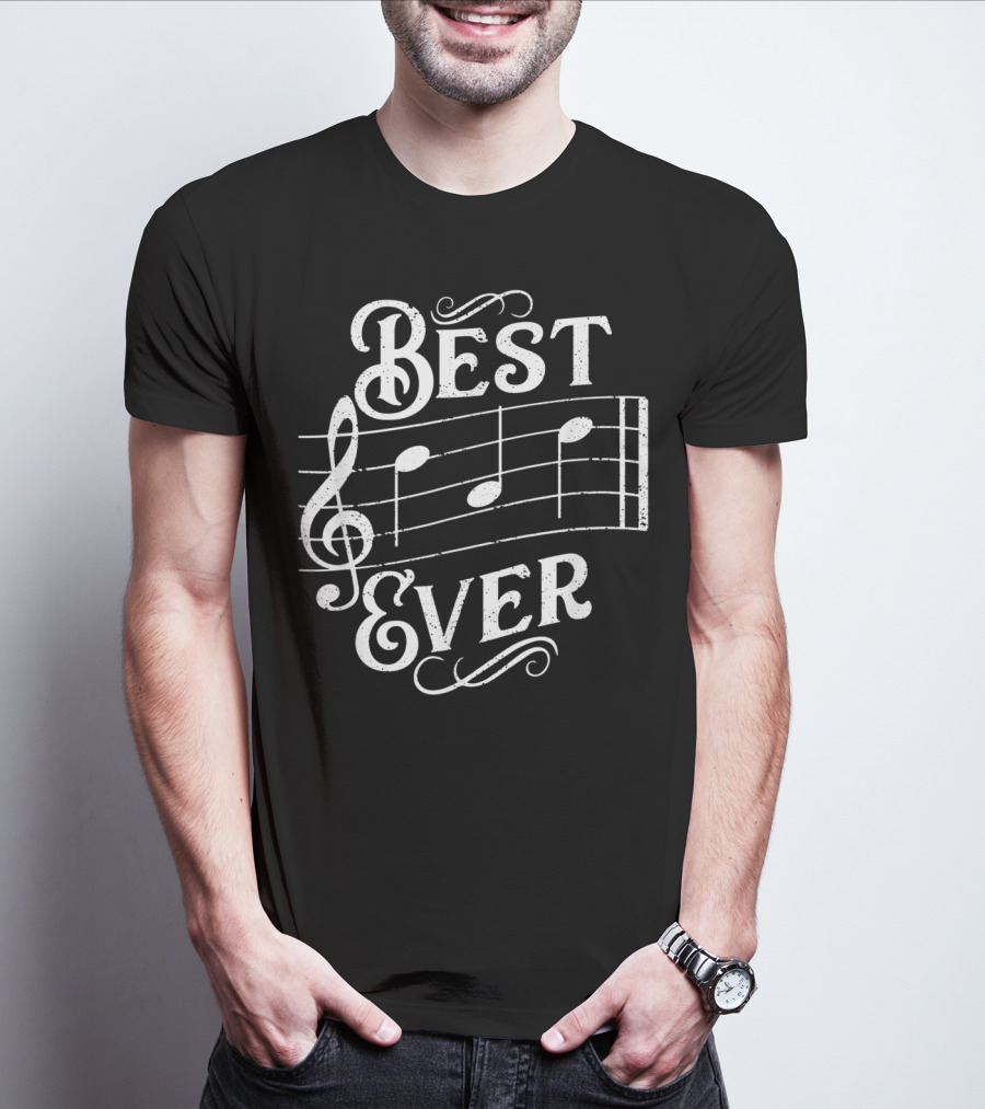 Best Dad Ever Music Notes T-Shirt