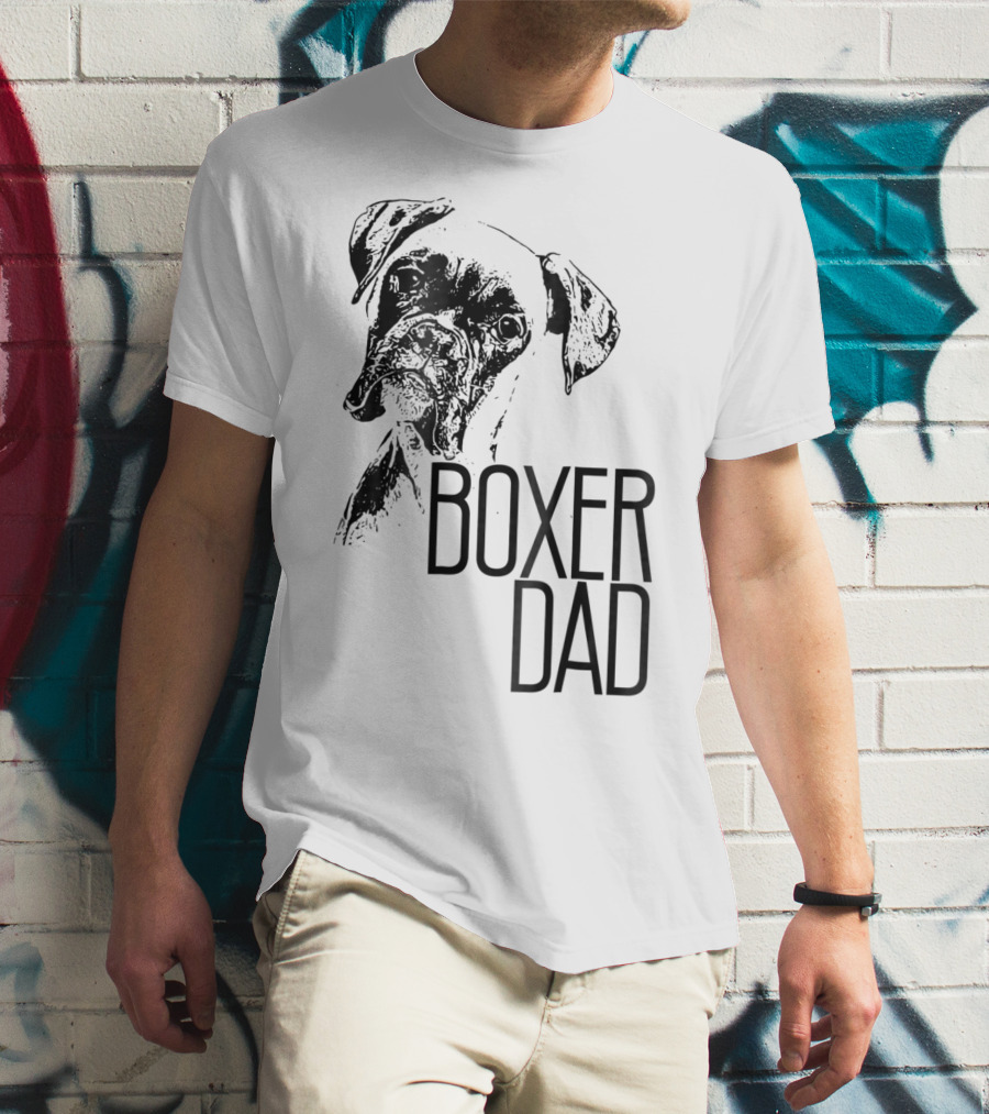 BOXER DAD DOG FACE DOG LOVERS MENS BOXER T-Shirt