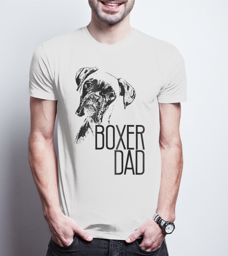 BOXER DAD DOG FACE DOG LOVERS MENS BOXER T-Shirt