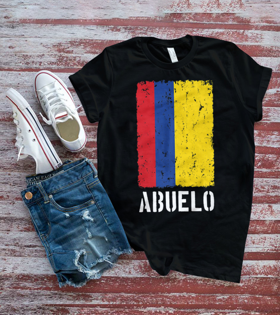 Colombian Grandpa Abuelo Colombia Flag T-Shirt