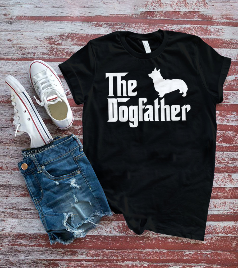 The Dogfather Funny Corgi Mens T-Shirt