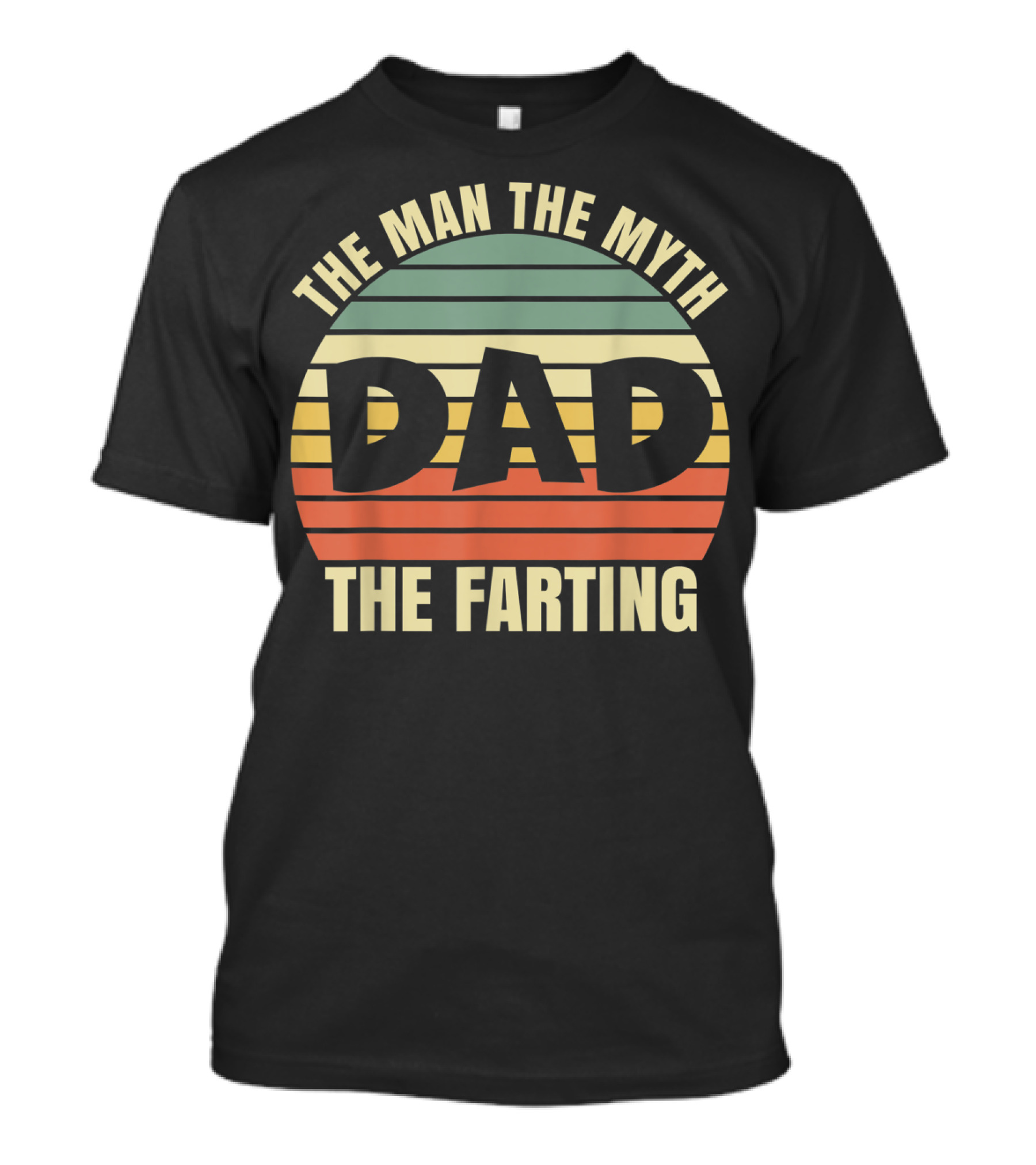 Mens Vintage Dad The Man The Myth The Farting Retro Stripes T-Shirt