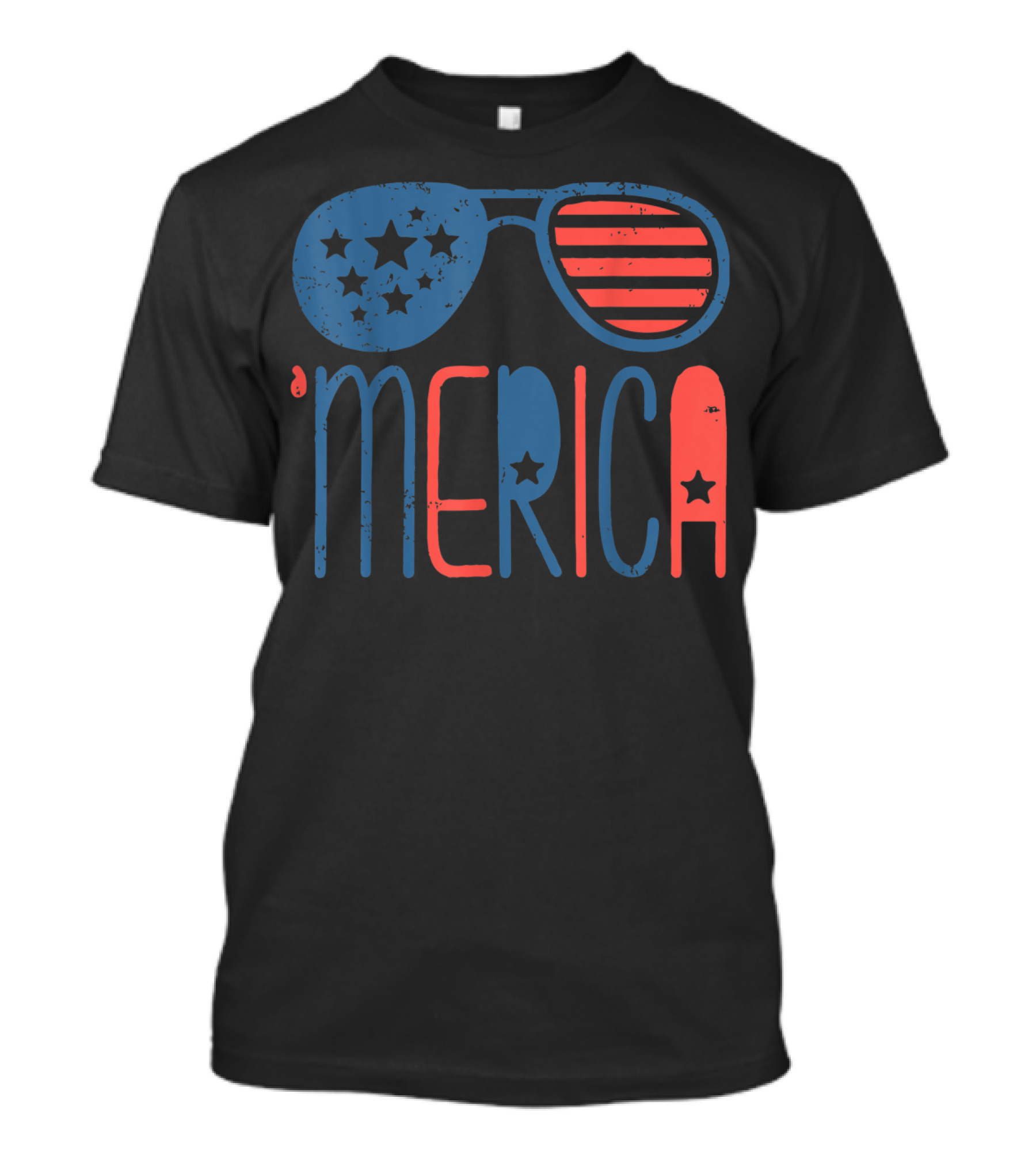 'Merica Patriotic Flag Stars And Stripes Aviators T-Shirt