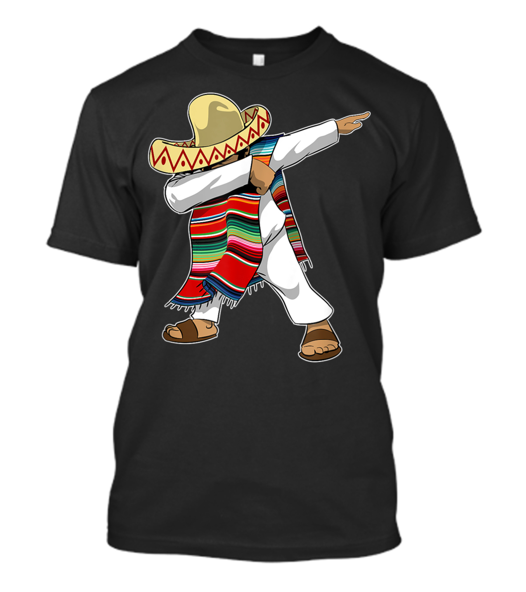 Mexican Poncho Dabbing Sombrero Cinco De Mayo T-Shirt