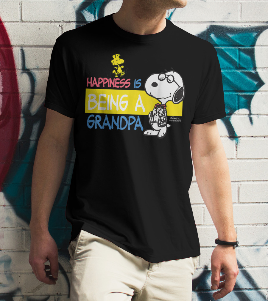 Peanuts Snoopy Happiness Is Being A Grandpa Woodstock T-Shirt