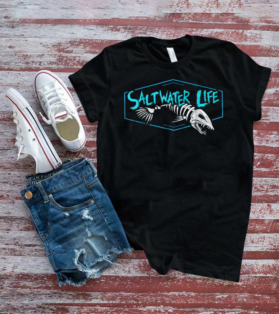 Saltwater Life Fish Skeleton T-Shirt