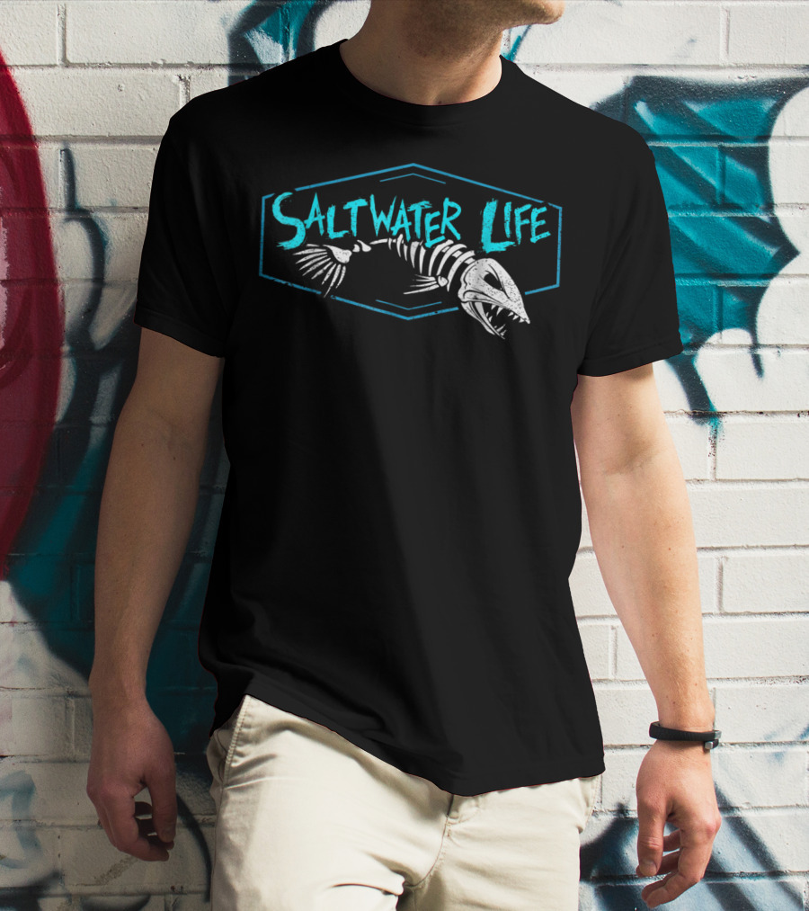 Saltwater Life Fish Skeleton T-Shirt