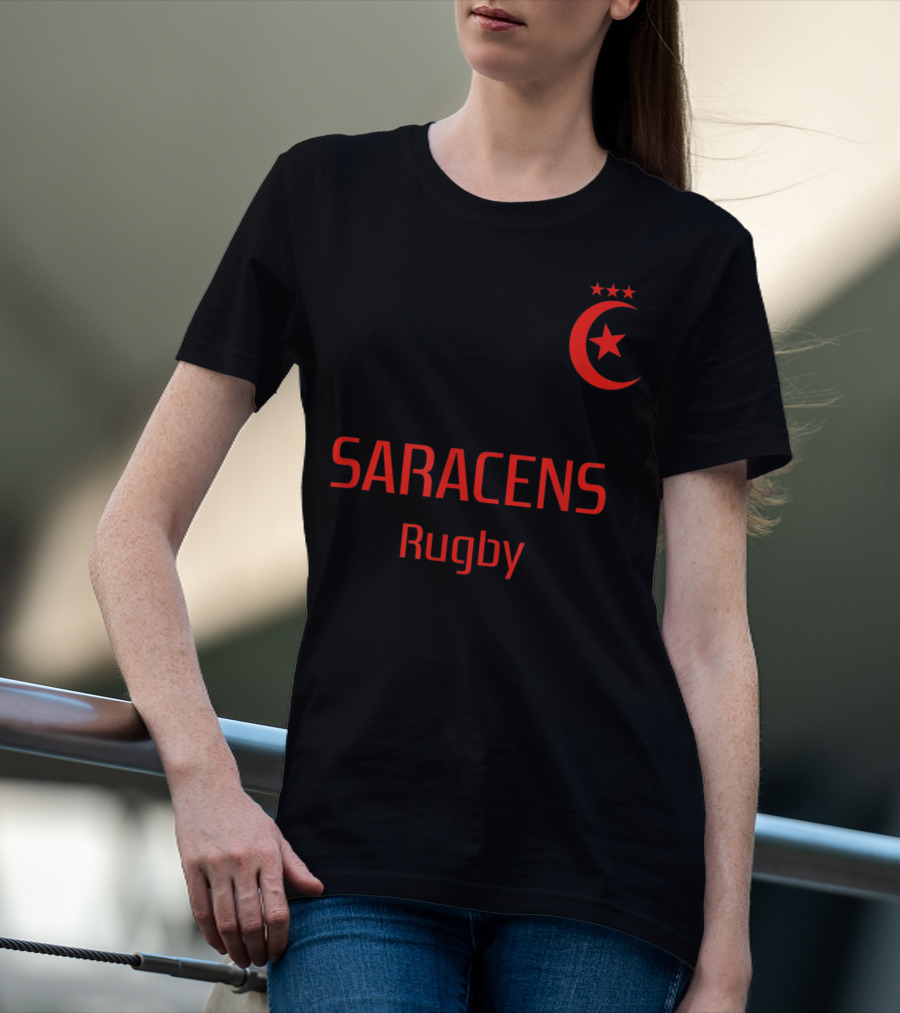 Saracens Rugby Vintage Crest Three Stars Champion T-Shirt