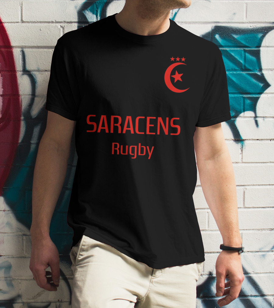 Saracens Rugby Vintage Crest Three Stars Champion T-Shirt