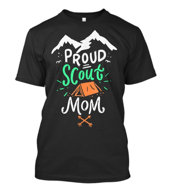 Proud Scout Mom Camping Leader Mountain Adventure T-Shirt