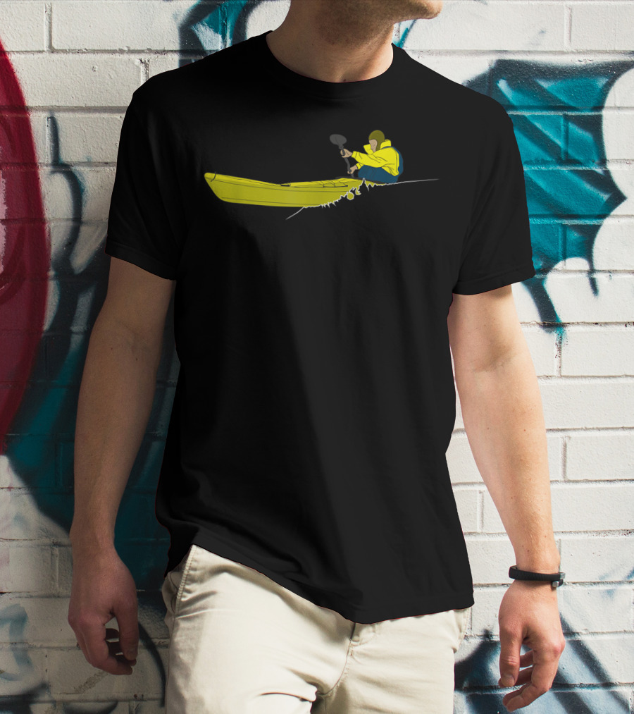 Sea Kayak Ocean Adventure Touring With Yellow Canoe And Paddle T-Shirt