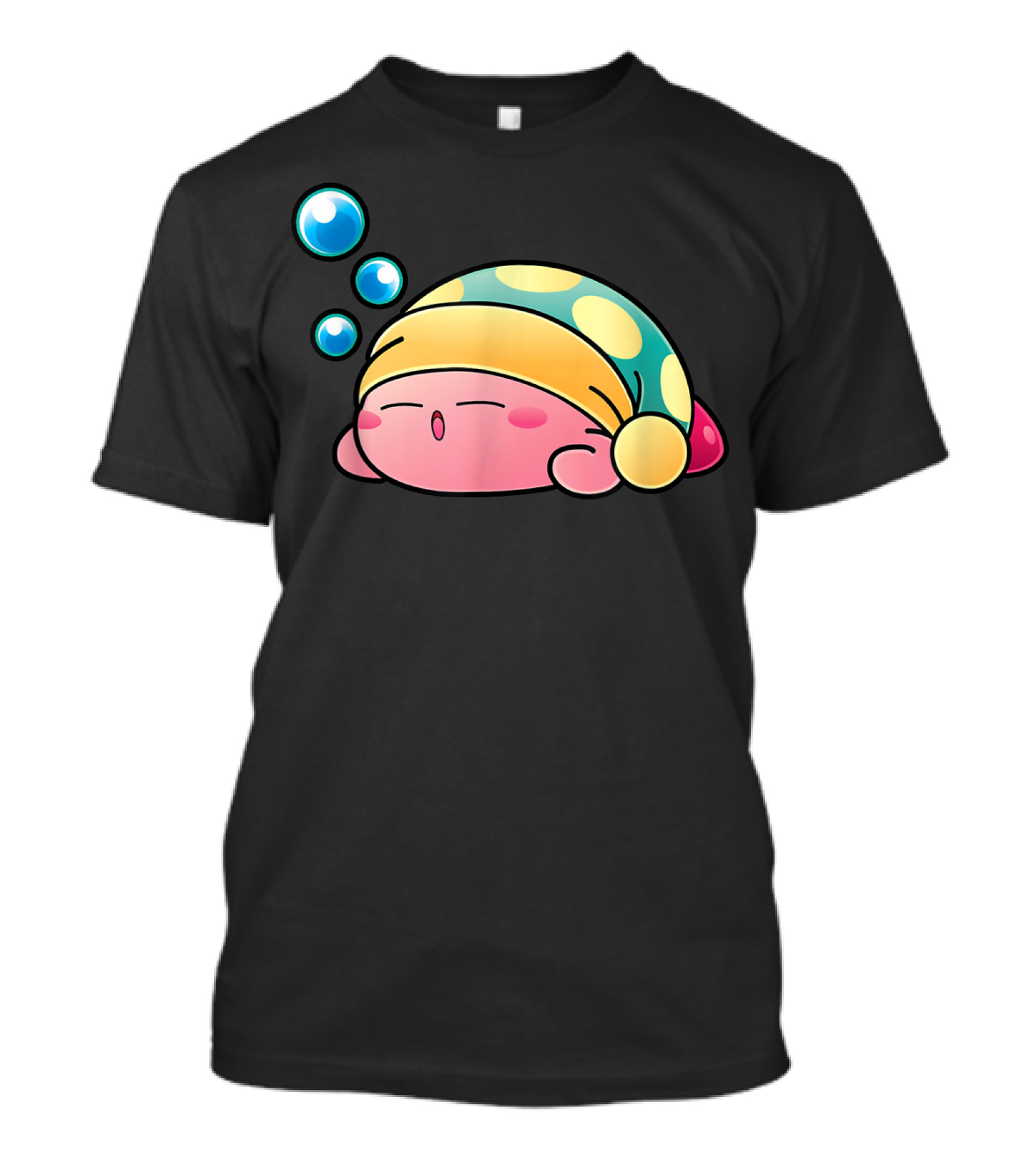 Sleeping Kirby Nightcap Bubbles T-Shirt