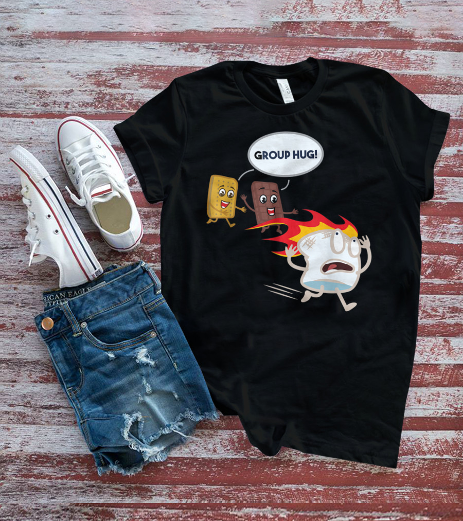 Group Hug S'mores Marshmallow Camping Roastin' T-Shirt