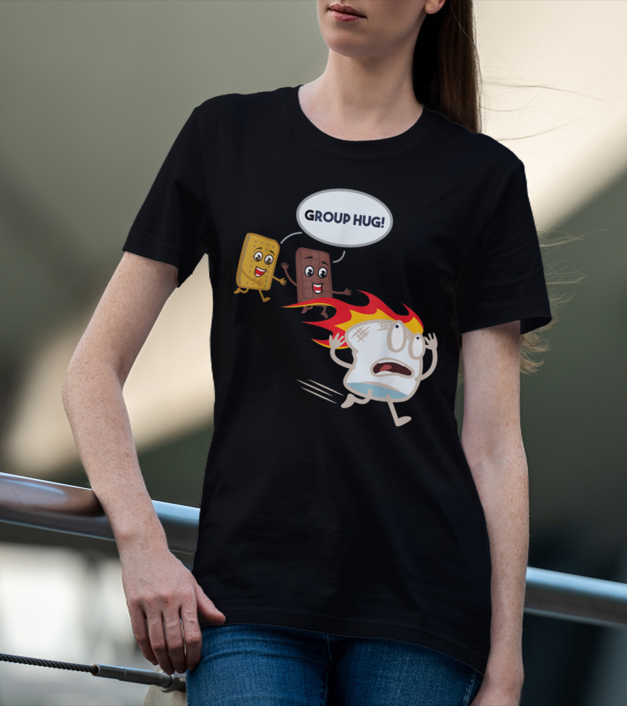 Group Hug S'mores Marshmallow Camping Roastin' T-Shirt