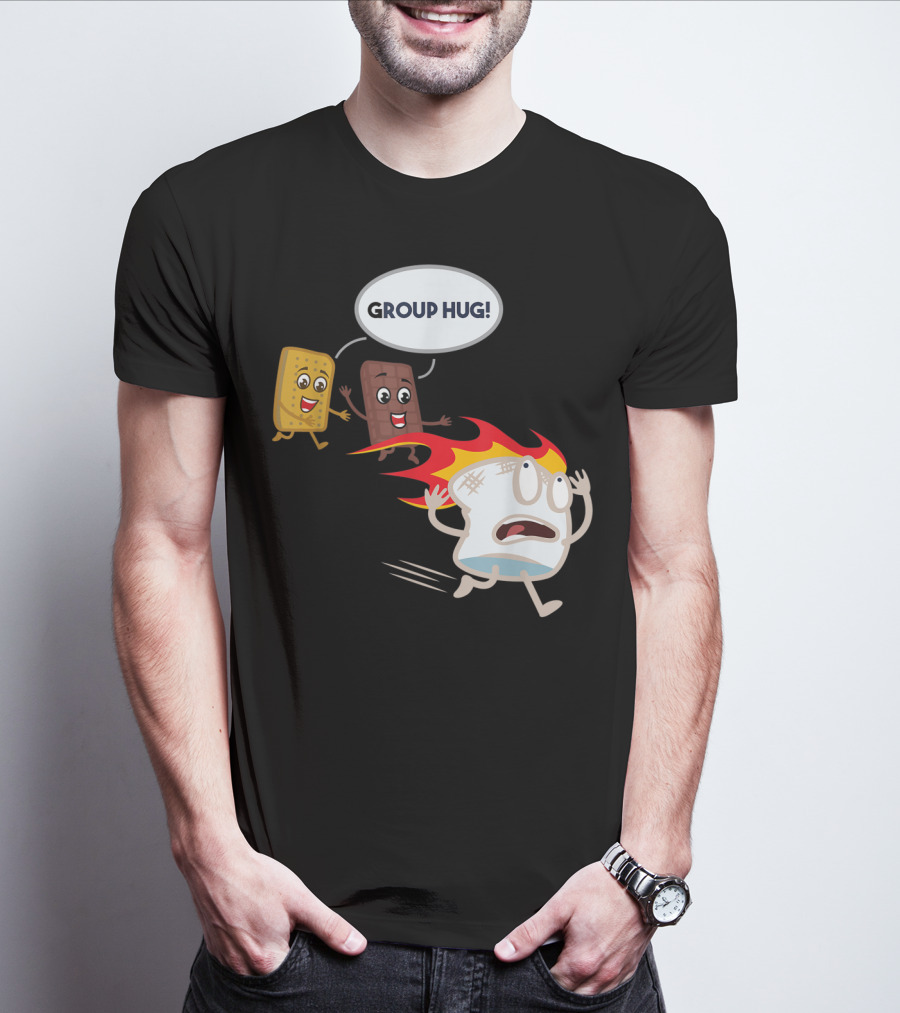 Group Hug S'mores Marshmallow Camping Roastin' T-Shirt