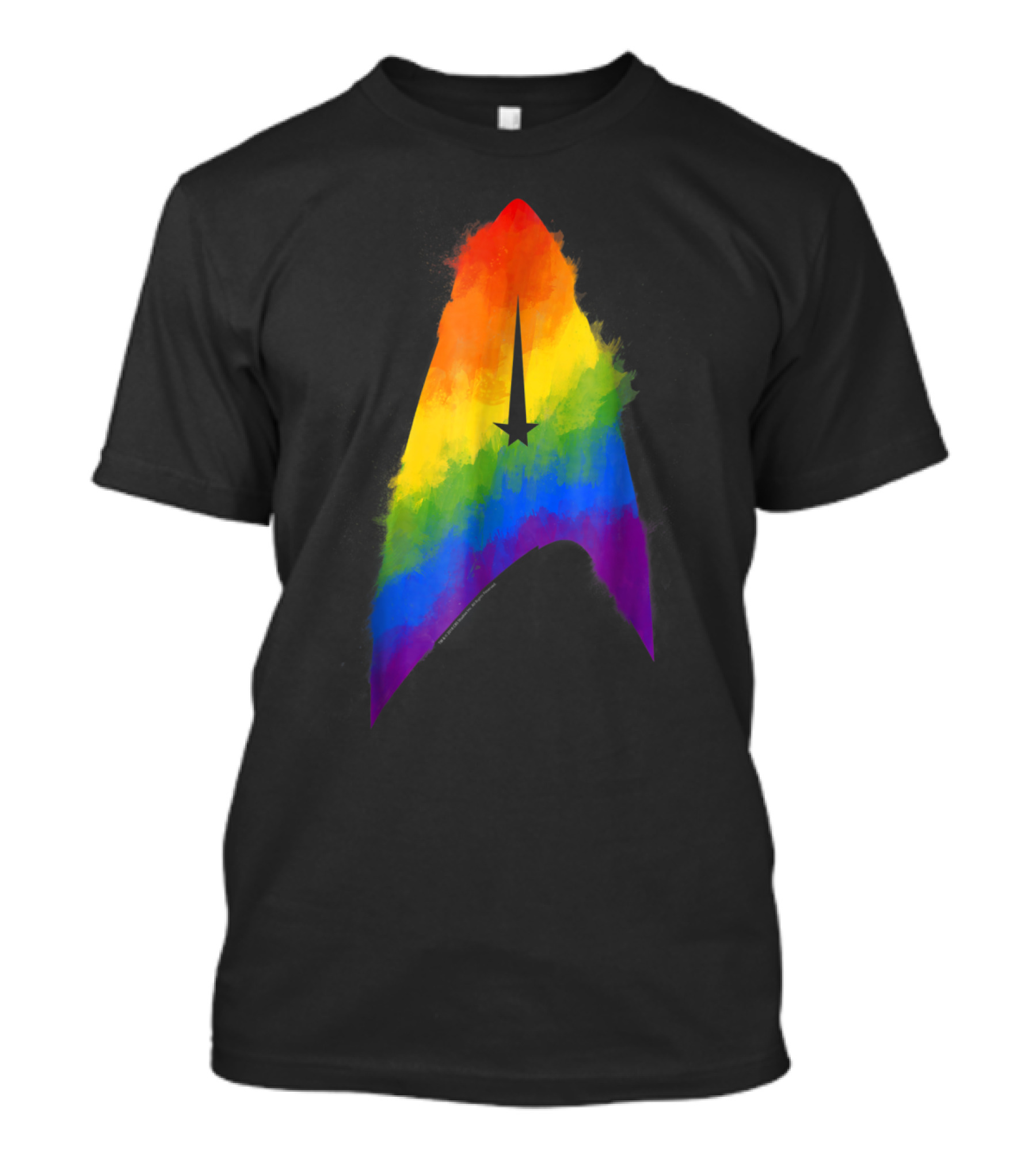 Star Trek Discovery Insignia Rainbow Paint Splash T-Shirt