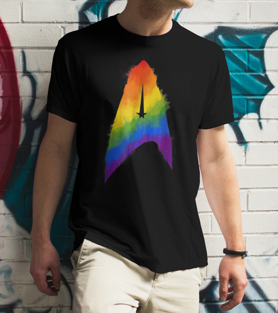 Star Trek Discovery Insignia Rainbow Paint Splash T-Shirt
