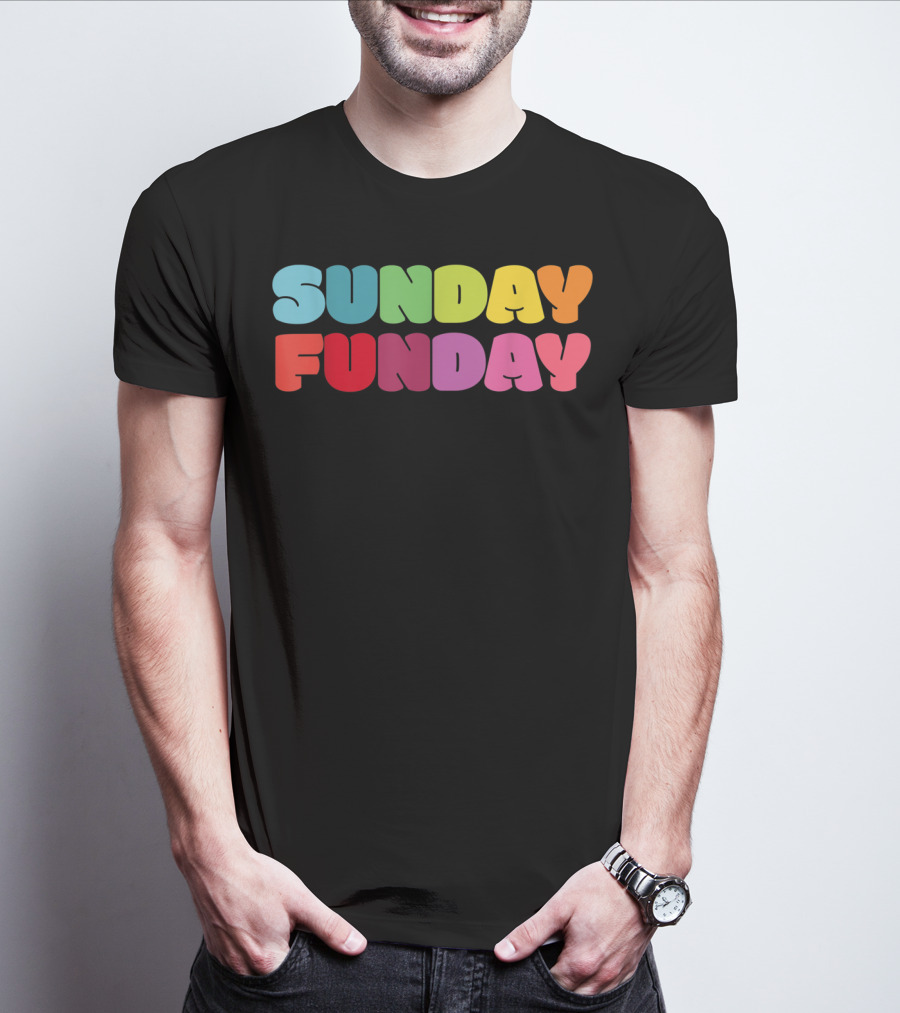Sunday Funday Colorful Rainbow T-Shirt