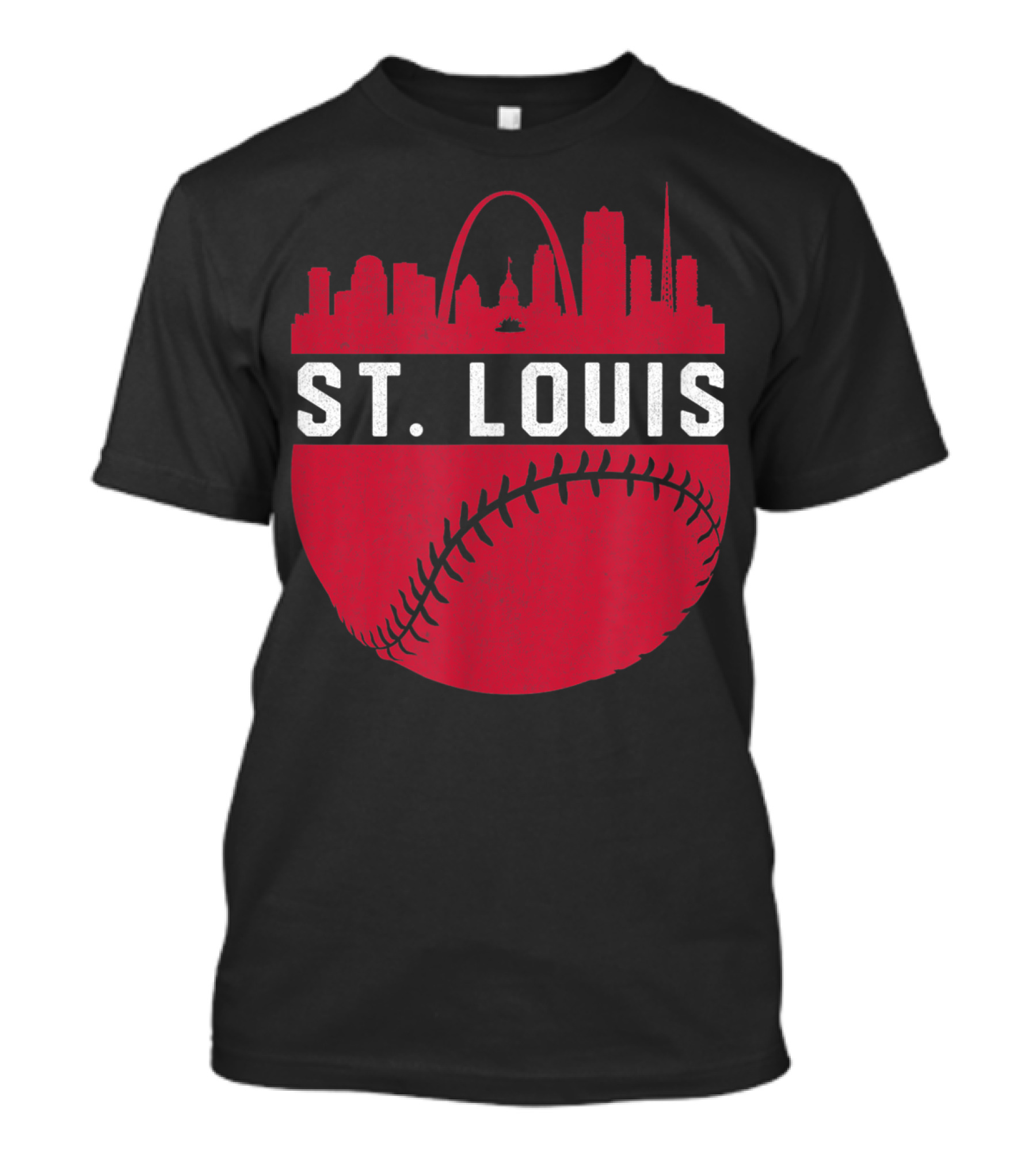 Vintage St Louis Missouri Skyline Baseball Arch T-Shirt