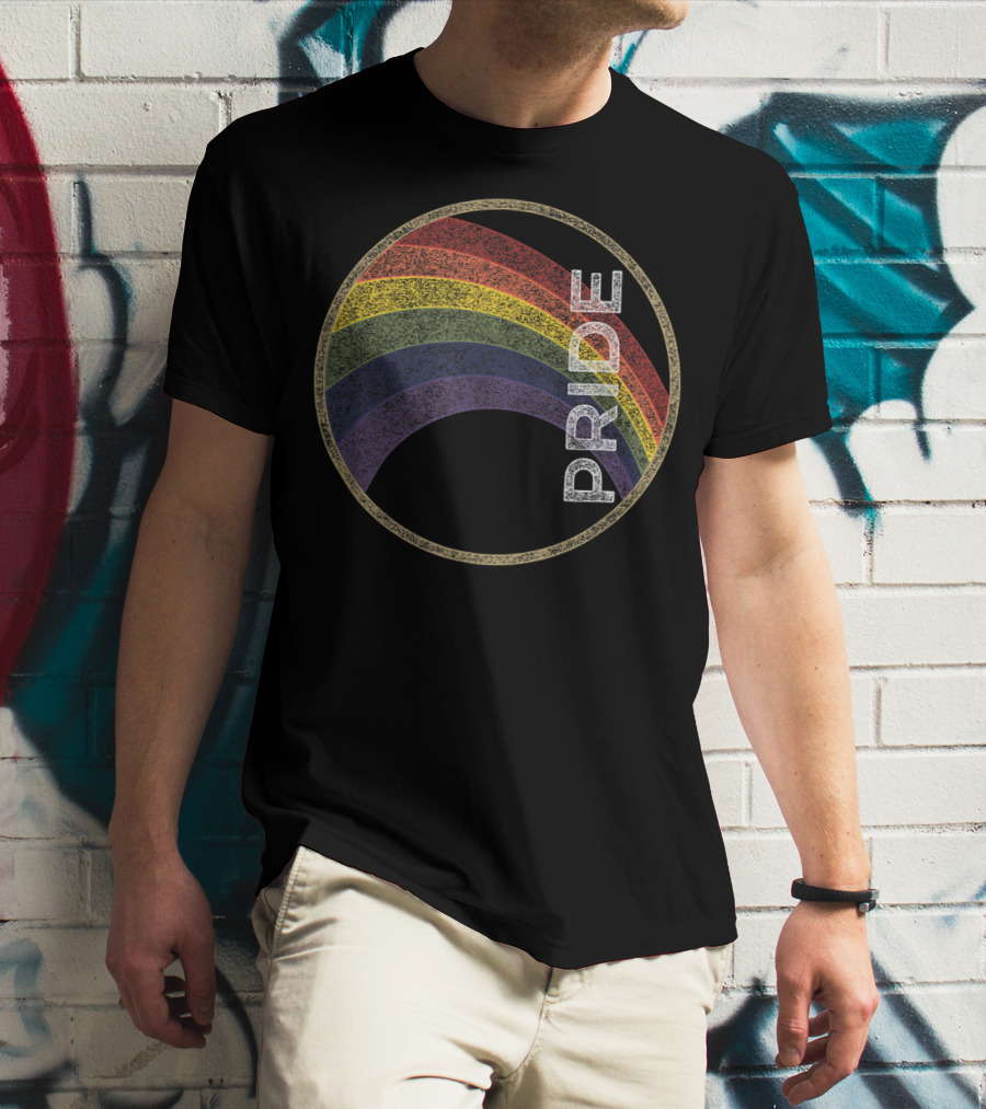Vintage Rainbow Circle Pride T-Shirt