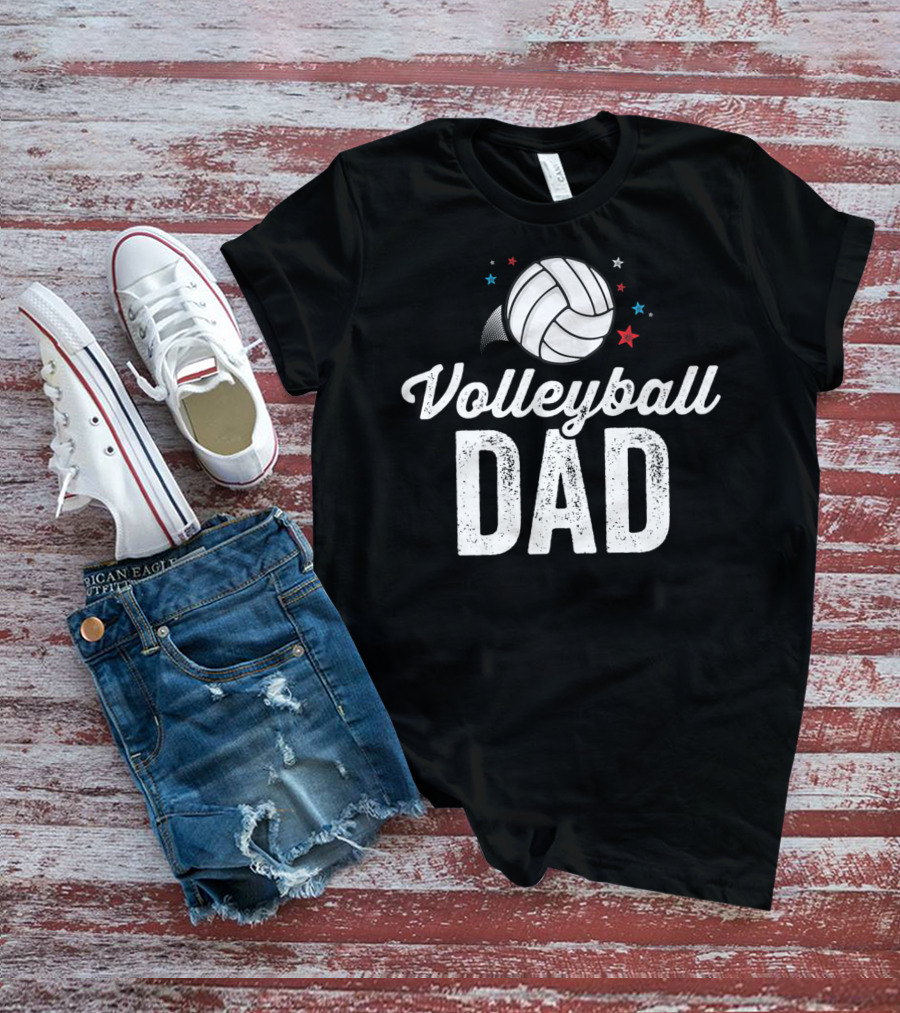 Volleyball Dad Player Coach Team Star T-Shirt