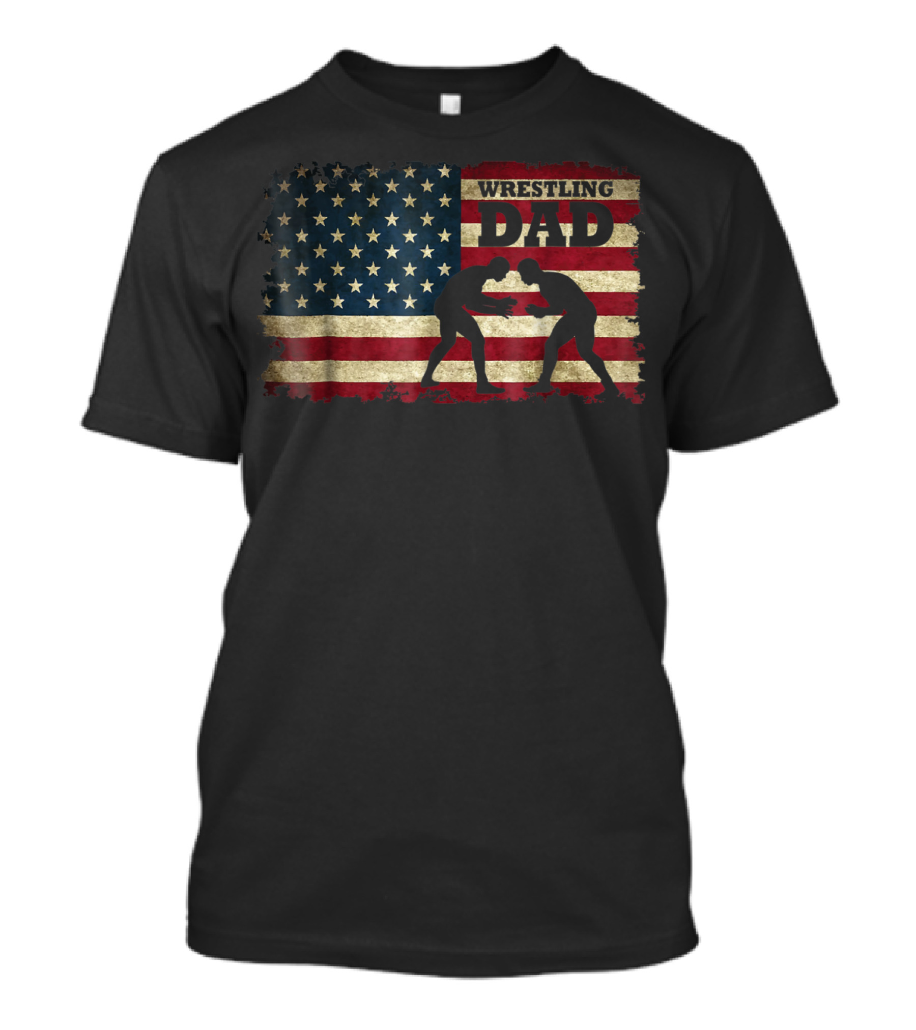 Wrestling Dad American Flag T-Shirt