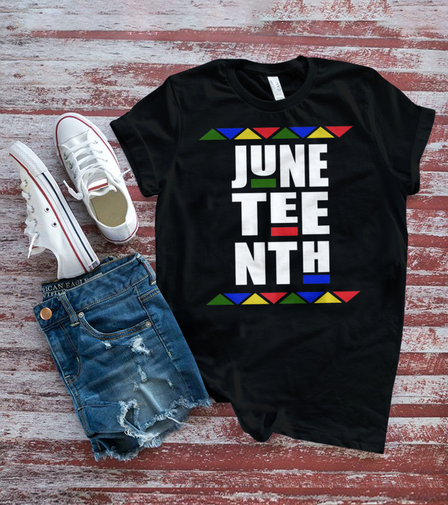 Juneteenth Independence Day Celebration Colorful Block Text T-Shirt
