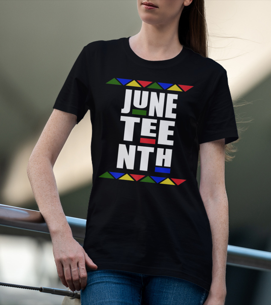 Juneteenth Independence Day Celebration Colorful Block Text T-Shirt
