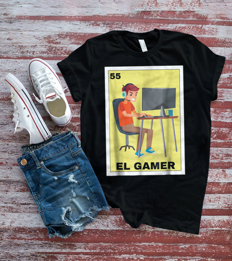 55 Loteria El Gamer Mexican Video Game Card T-Shirt