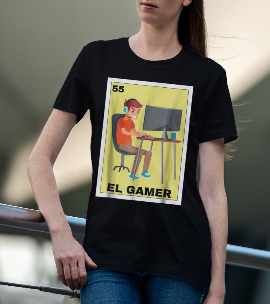 55 Loteria El Gamer Mexican Video Game Card T-Shirt