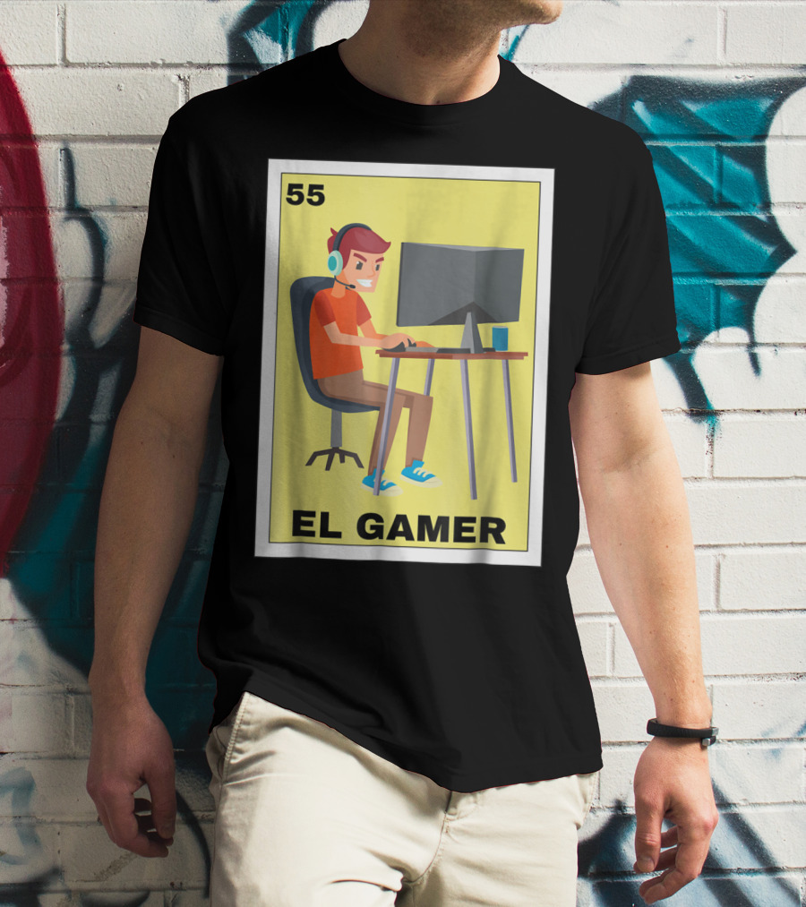 55 Loteria El Gamer Mexican Video Game Card T-Shirt