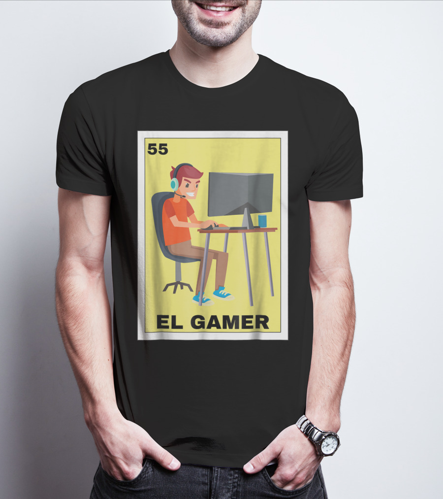 55 Loteria El Gamer Mexican Video Game Card T-Shirt