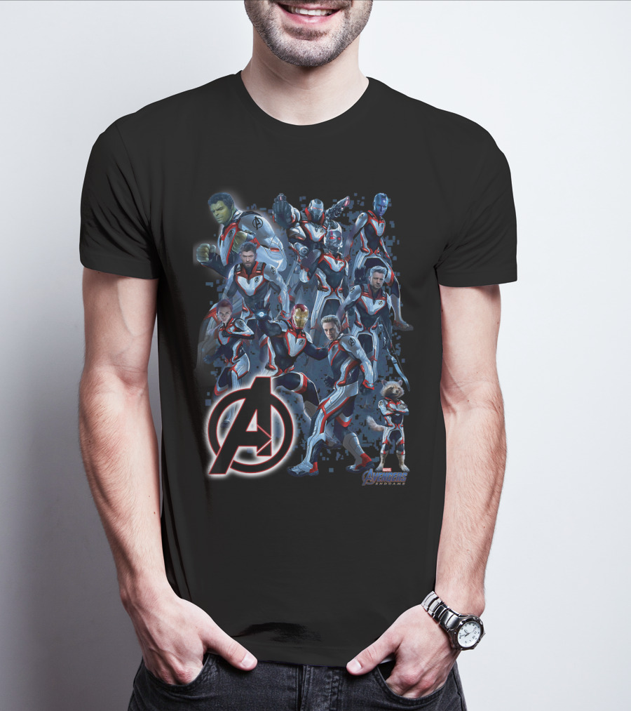 Marvel Avengers Endgame Quantum Suit Group With Avengers T-Shirt