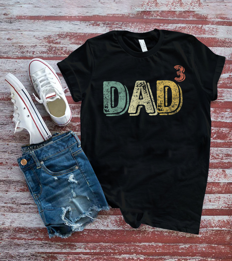 Dad Cubed Dad Of Three Father Mens T-Shirt