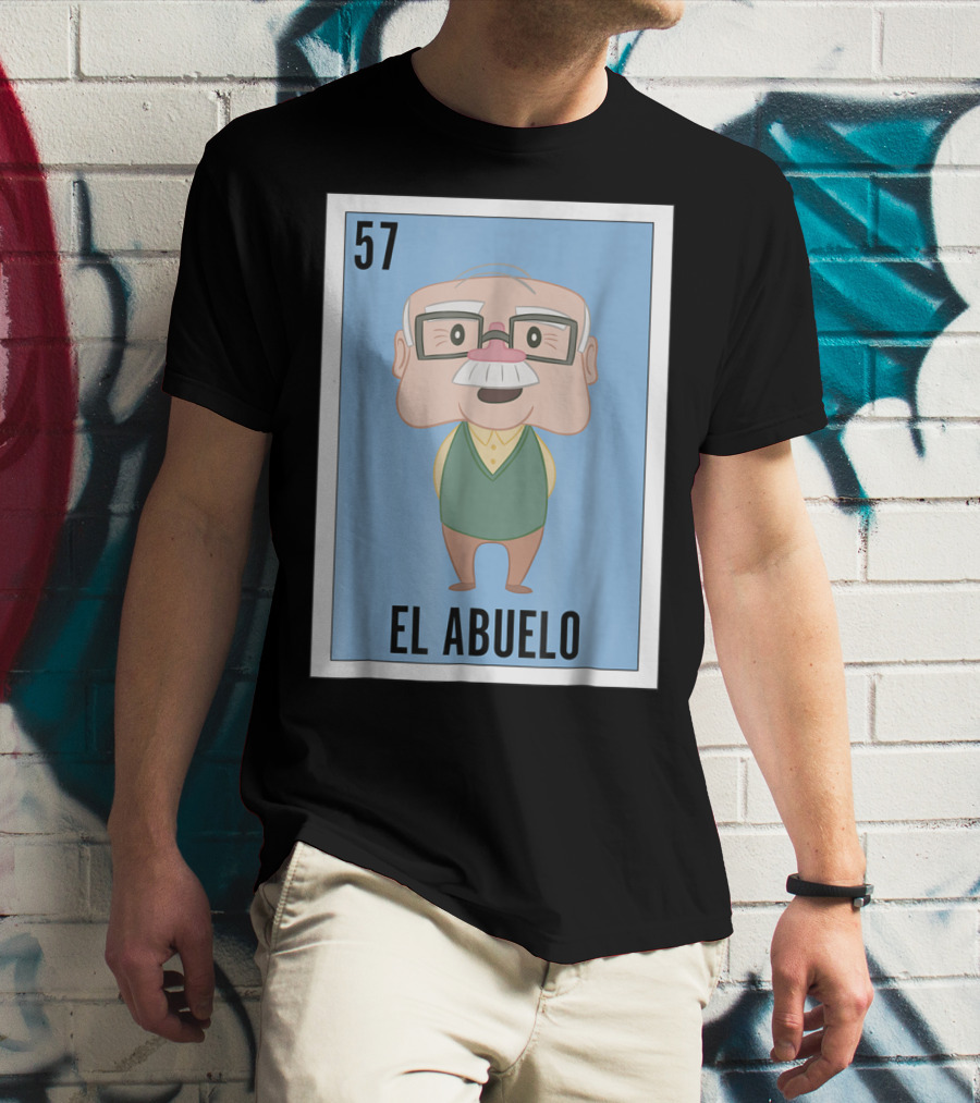 Mens Mexican Loteria El Abuelo 57 T-Shirt