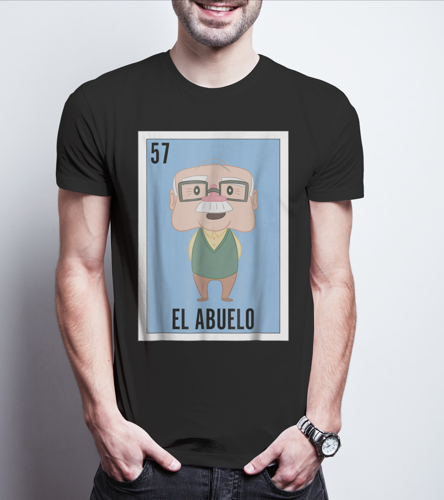 Mens Mexican Loteria El Abuelo 57 T-Shirt