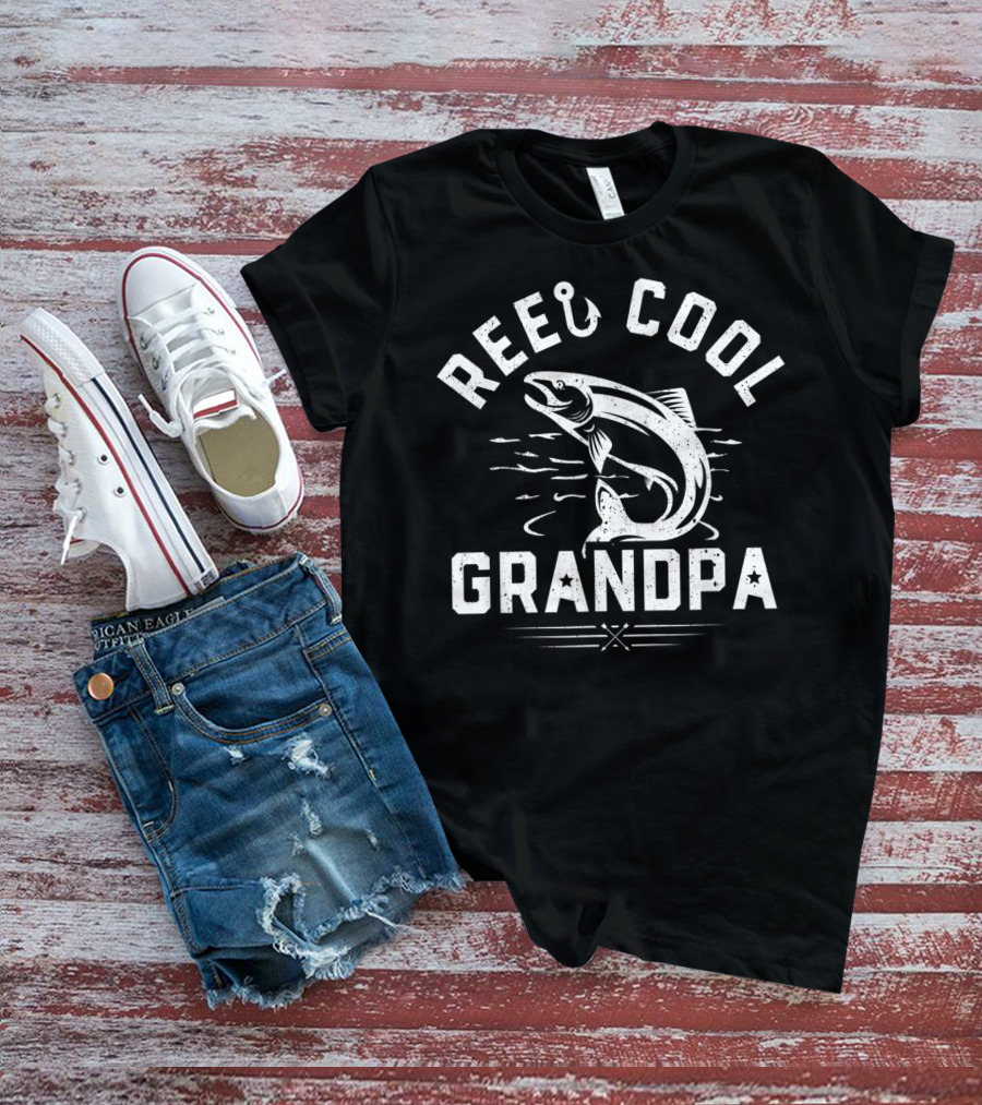 Mens Reel Cool Grandpa Funny Fishing Fathers Catch T-Shirt