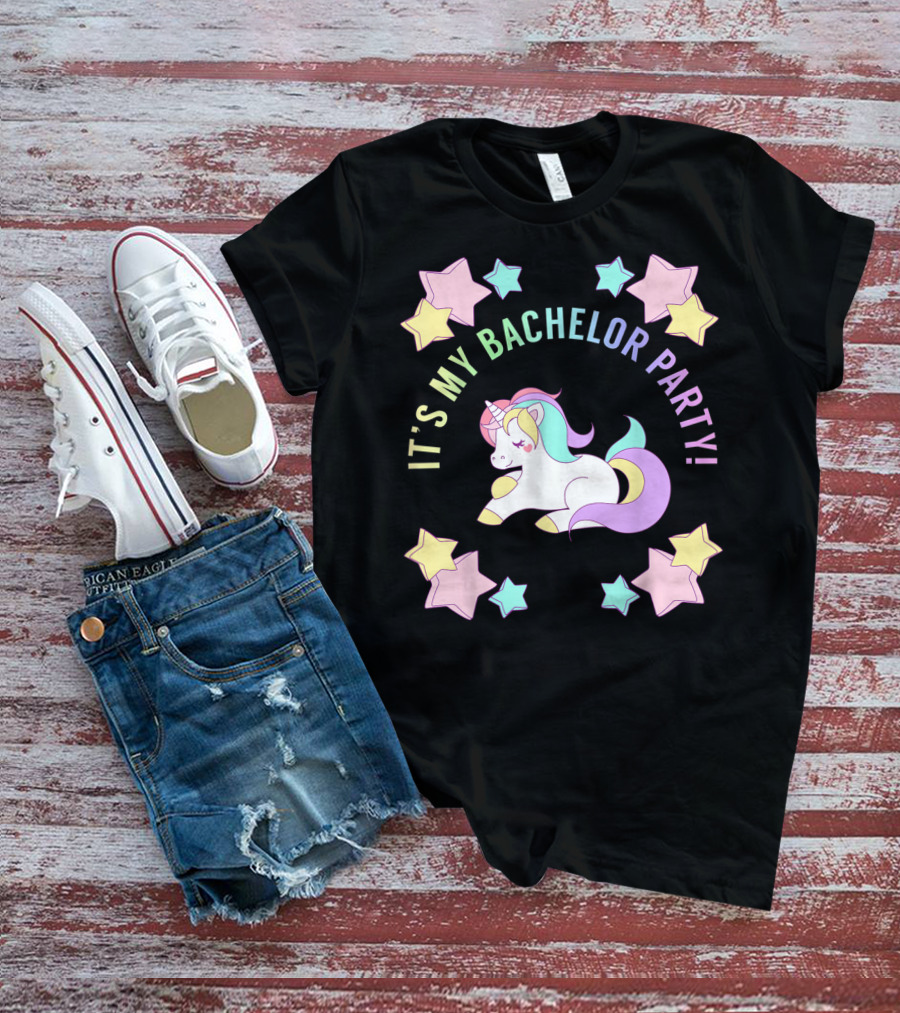 IT'S MY BACHELOR PARTY Unicorn And Stars T-Shirt