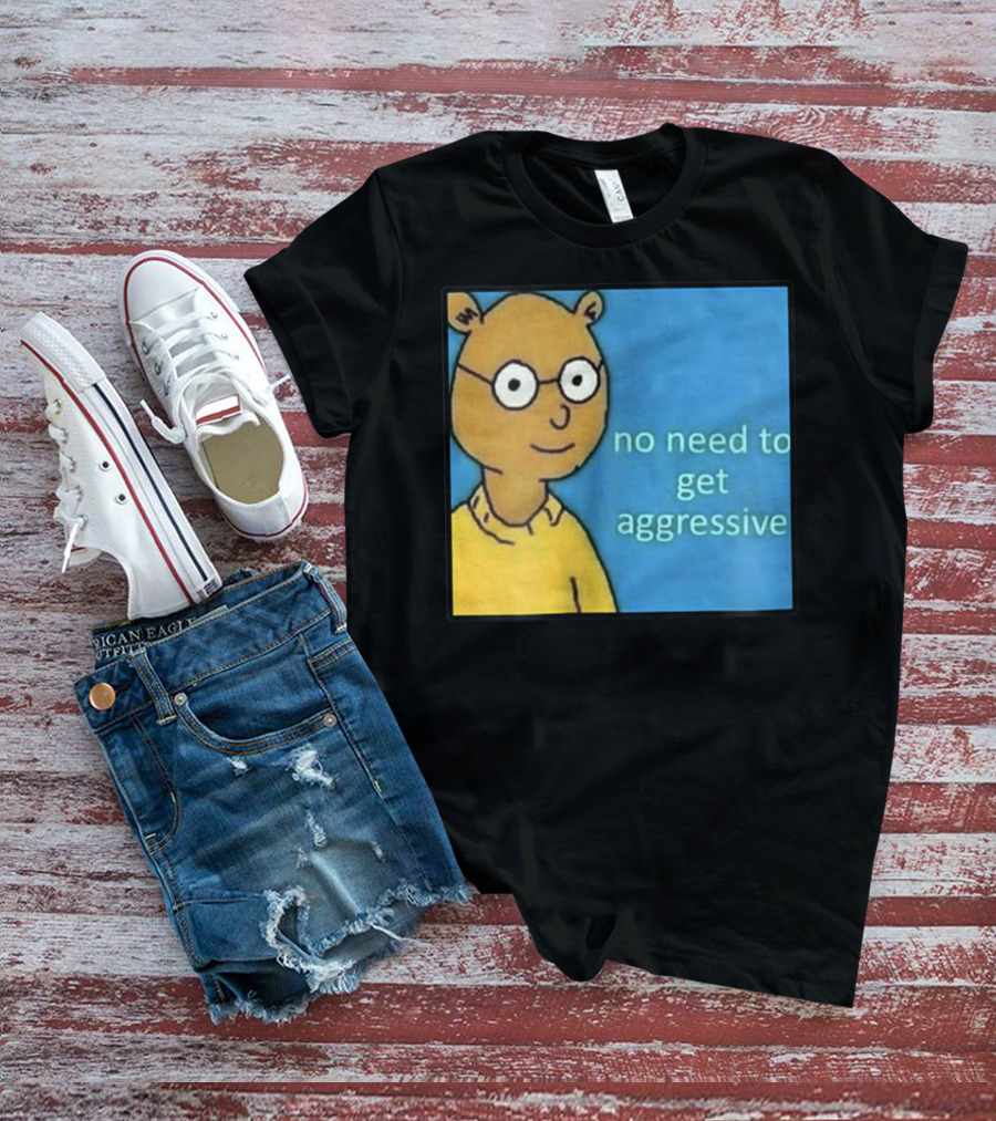 No Need To Get Aggressive Meme Bear Funny Aesthetic T-Shirt