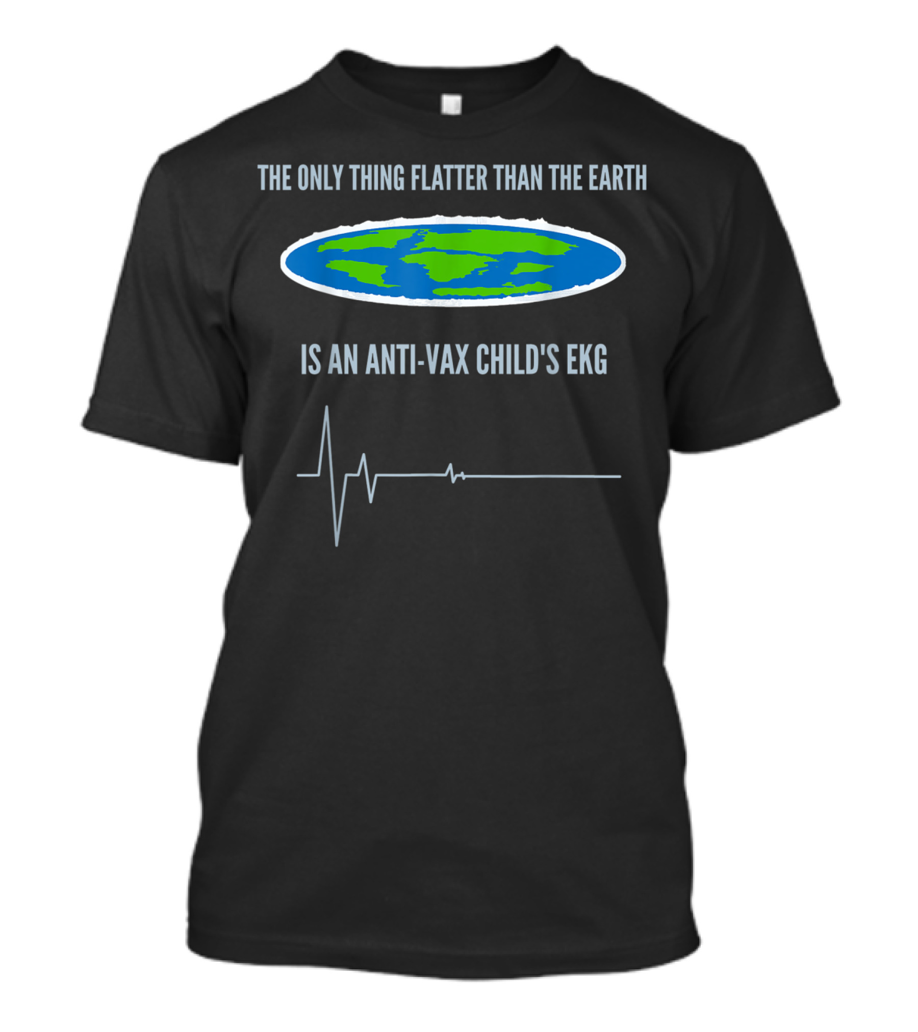 The Only Thing Flatter Than The Earth Is An Anti-Vax Child's EKG T-Shirt