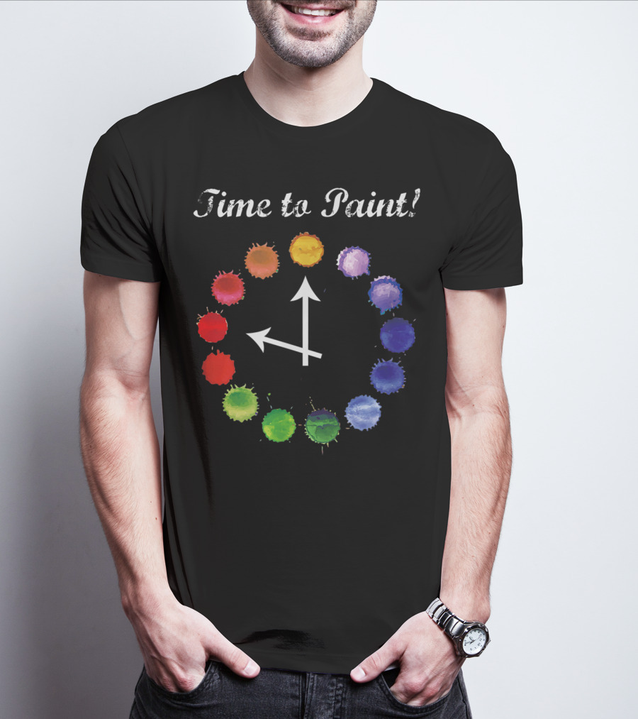 Time To Paint Colorful Clock Palette T-Shirt