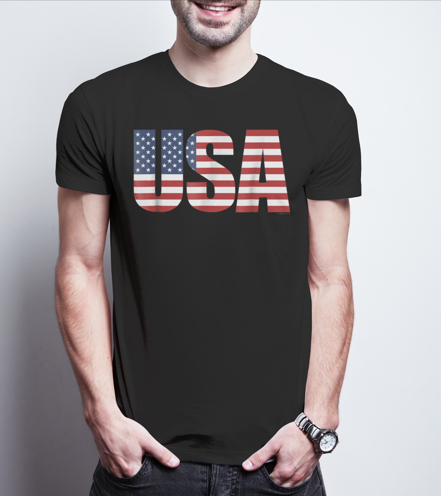 USA American Flag Patriotic Men T-Shirt