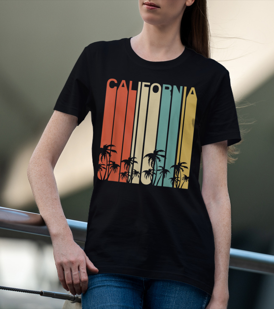 California Retro Surf Vintage 80s Beach Palms T-Shirt
