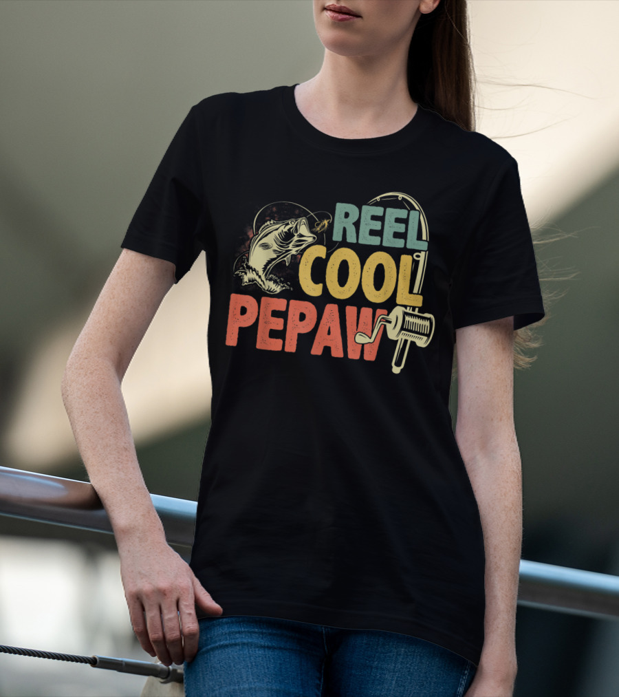 Retro Vintage Reel Cool Pepaw For Fishing Enthusiasts T-Shirt