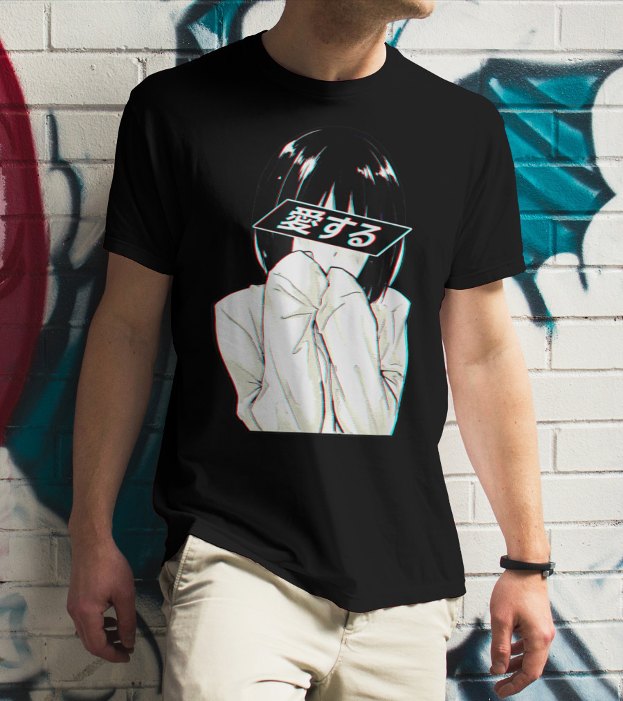 Sad Anime Girl Ai Suru Trashy Waifu Clothing Anime T-Shirt