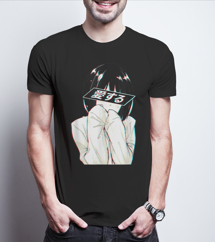 Sad Anime Girl Ai Suru Trashy Waifu Clothing Anime T-Shirt